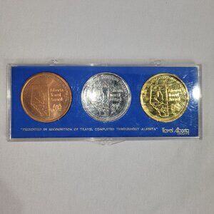Canada Travel Alberta Award Gold Silver Bronze Canadian Tourism 1.75" Medal Set